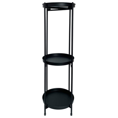 Round Black 3 Shelf Display / Plant Stand 24x81cm - Image 3