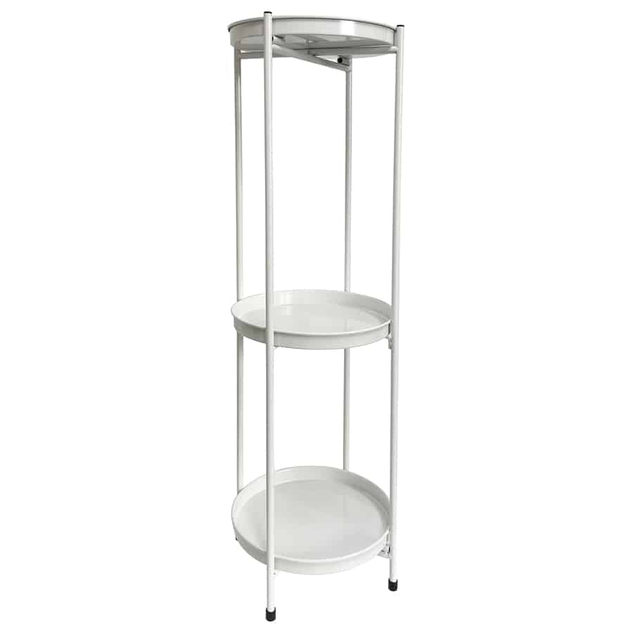 Round White 3 Shelf Display / Plant Stand 81cm - Image 2