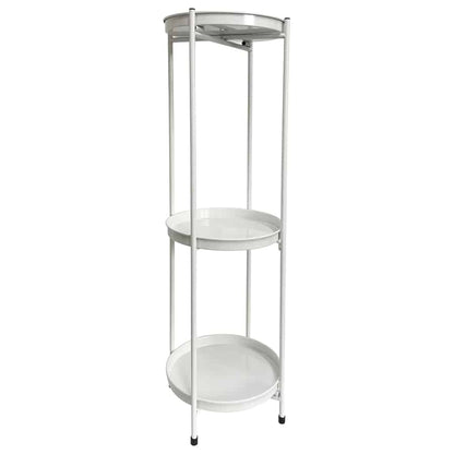 Round White 3 Shelf Display / Plant Stand 81cm - Image 2