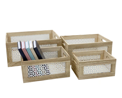 Set 4 Paulownia Wood Crates 40cm