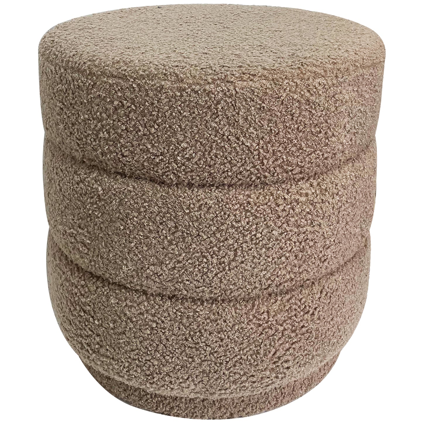 Boucle Loop Style Stepped Ottoman/ Stool 41cm