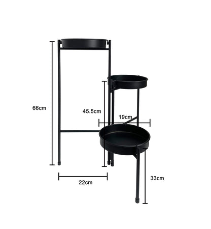 Three Tier Black Folding Plant / Display Stand 61cm - Image 3