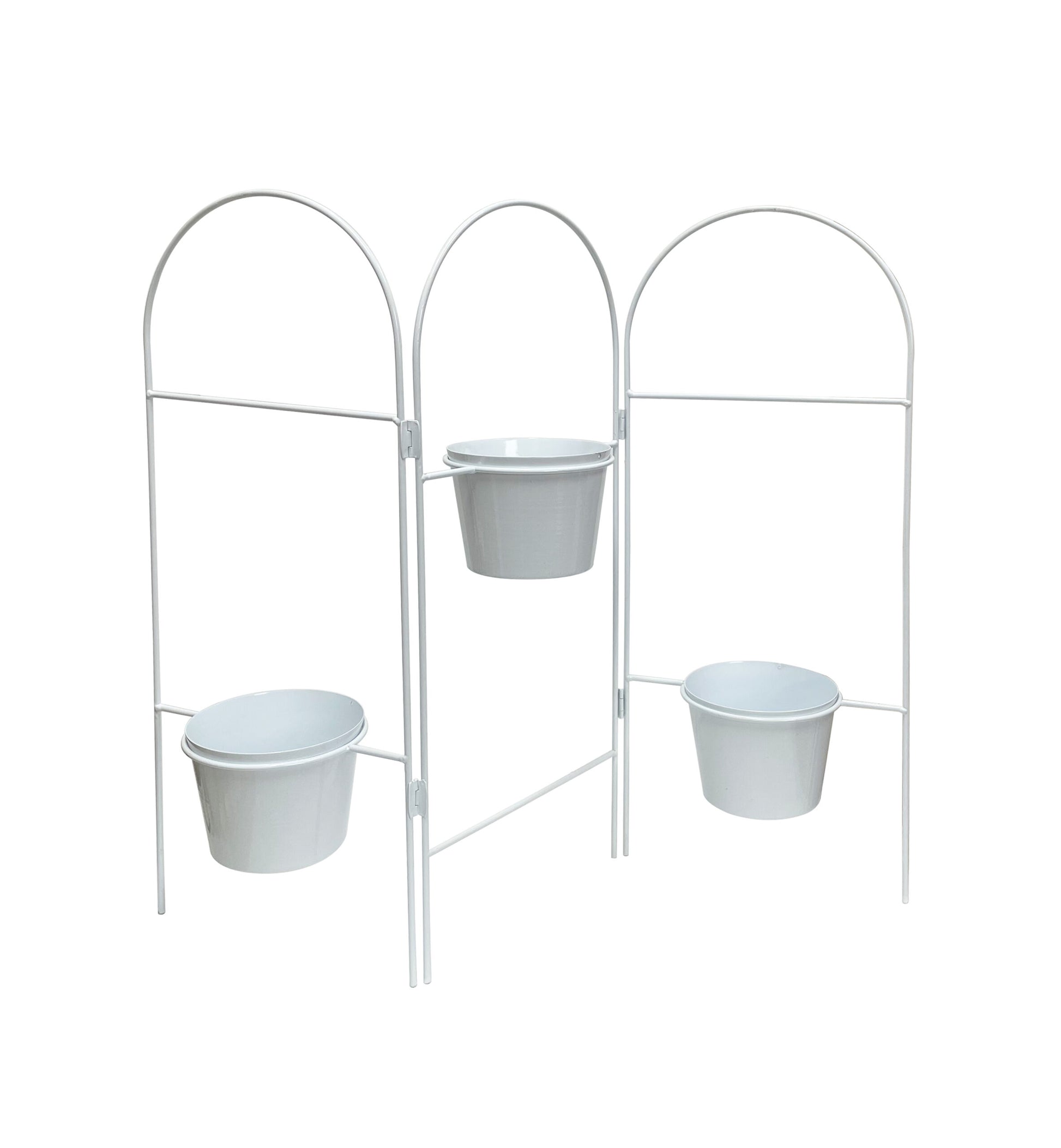 Three Tier White Planter Stand w/ Pots 68x55cm - Image 2