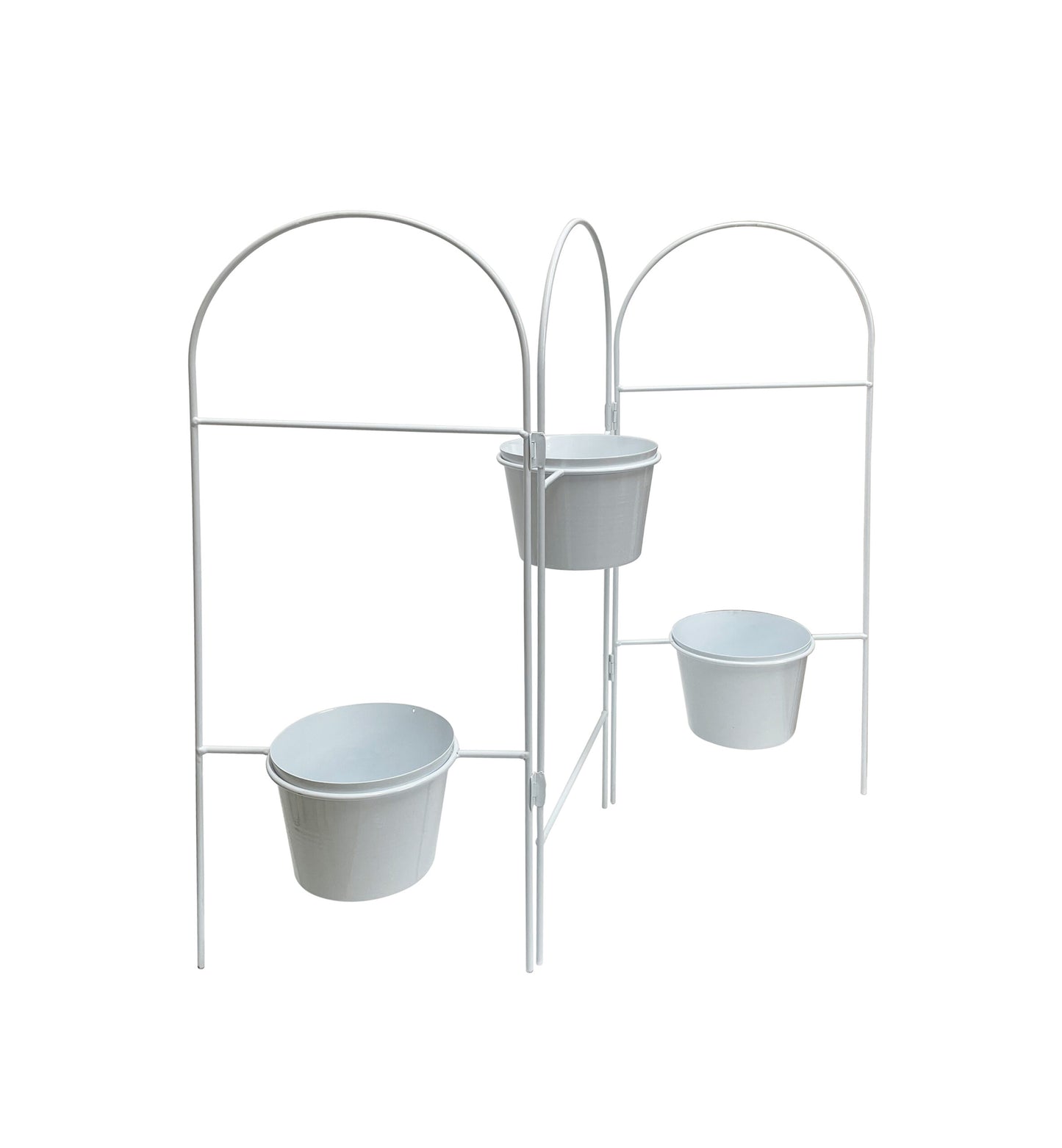 Three Tier White Planter Stand w/ Pots 68x55cm - Image 3