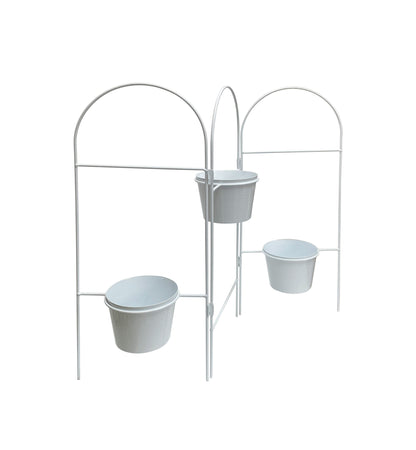 Three Tier White Planter Stand w/ Pots 68x55cm - Image 3