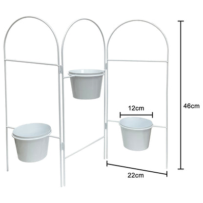 Three Tier White Planter Stand w/ Pots 68x55cm - Image 4