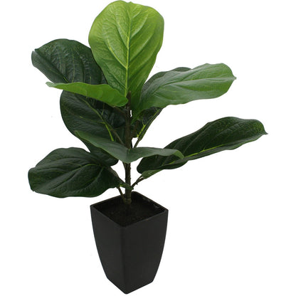 Potted Artificial Faux Baby Fiddle Leaf Fig Plant 46cm