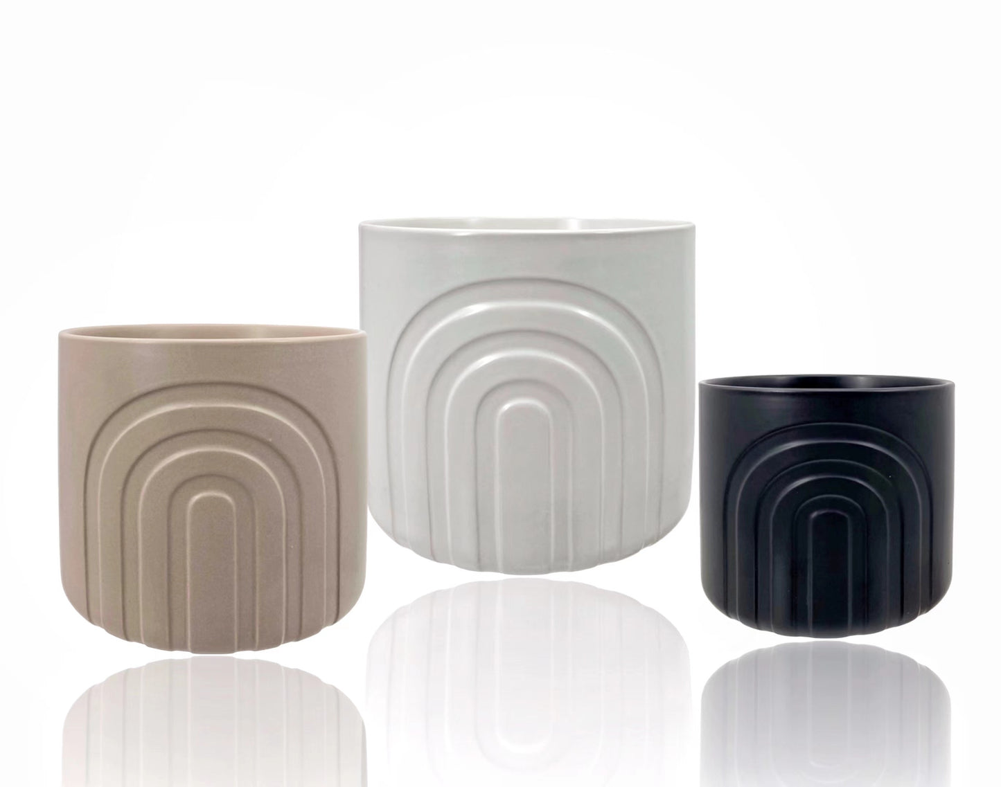 bulk 6 Boho Rainbow Ceramic Pot 16cm