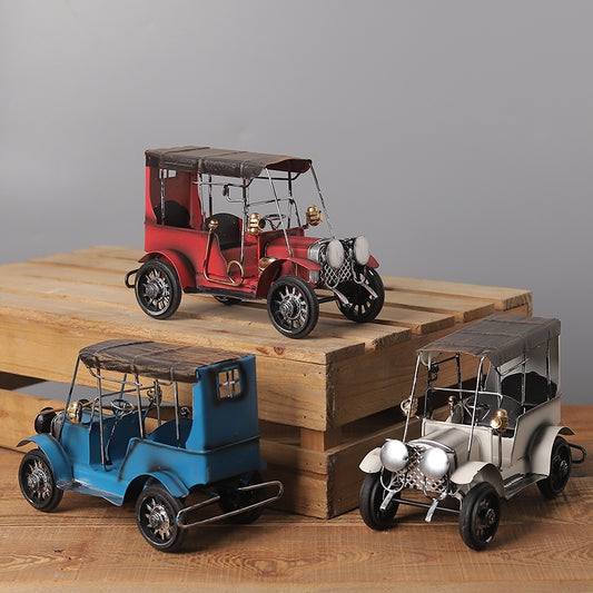 Set 3 Metal Vintage Car Assorted 20cm