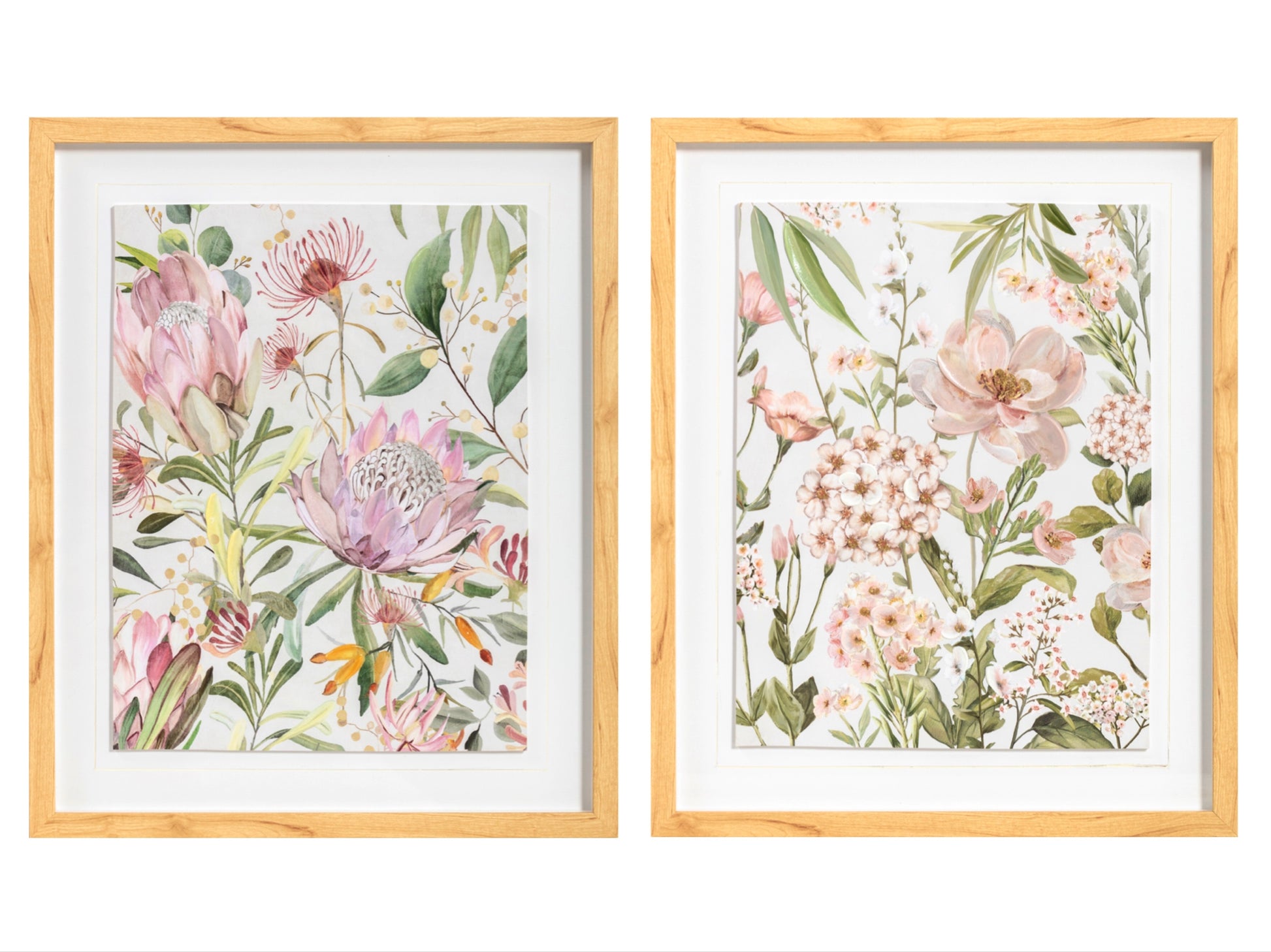 Set 2 Floral Framed Wall Art 50cm