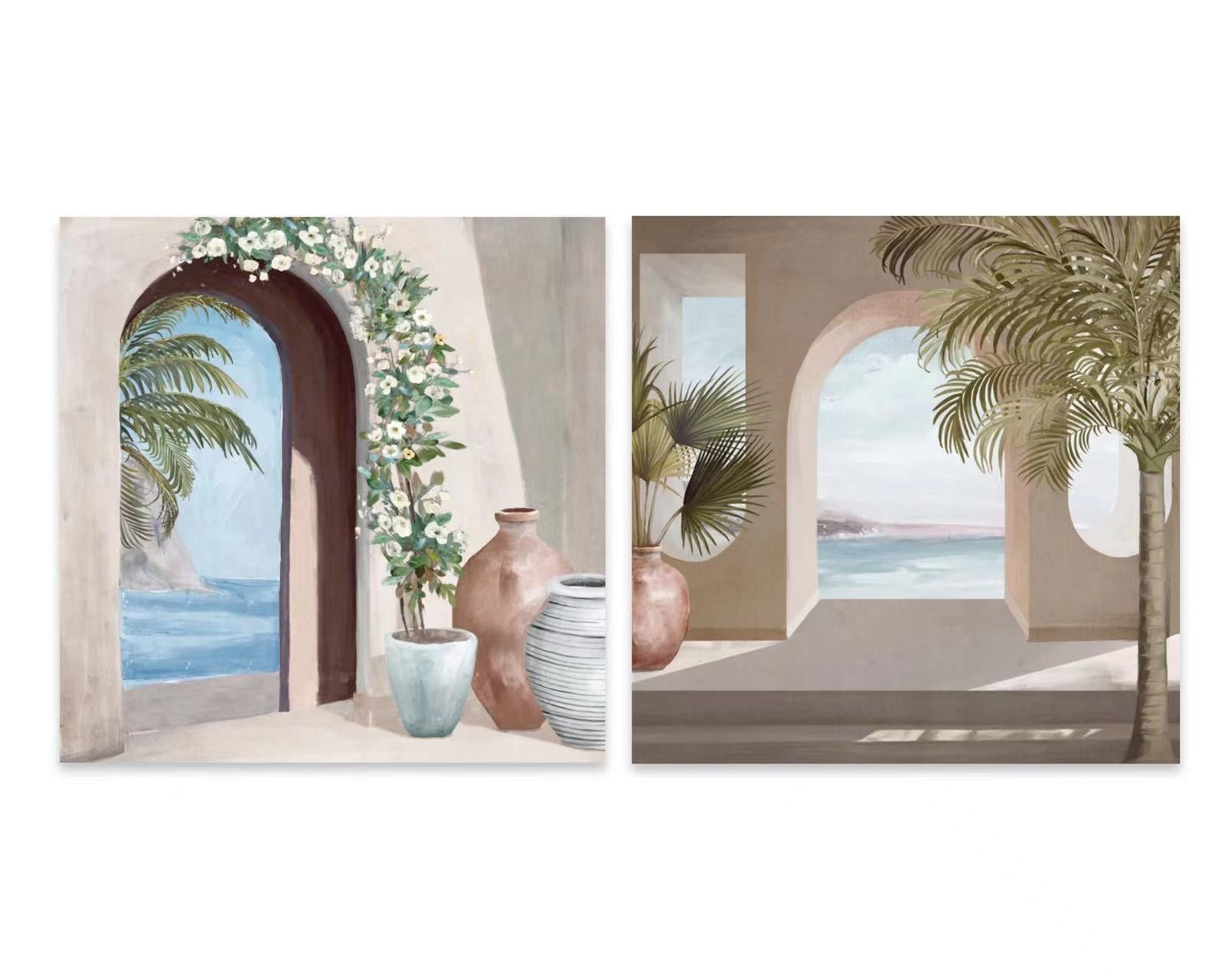 Set 2 Palm House Wall Art 60cm