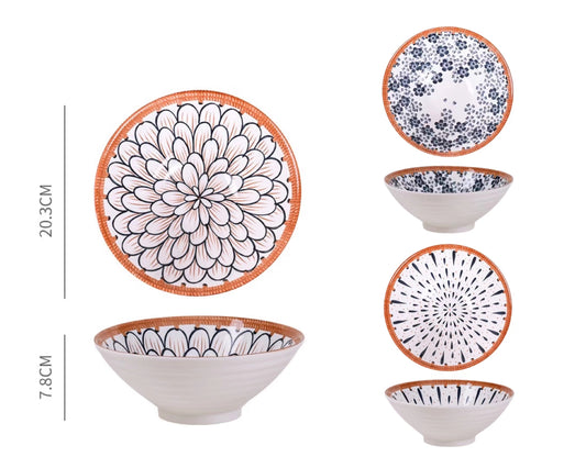 bulk 18 Oriental Special Glazed Round Bowl 20cm