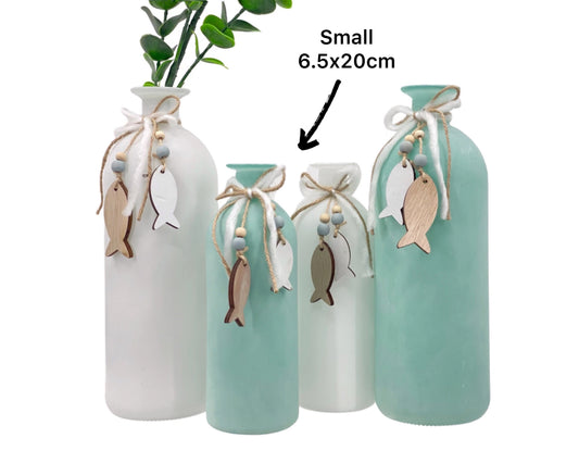 bulk 24 Coastal Glass Vase 20cm