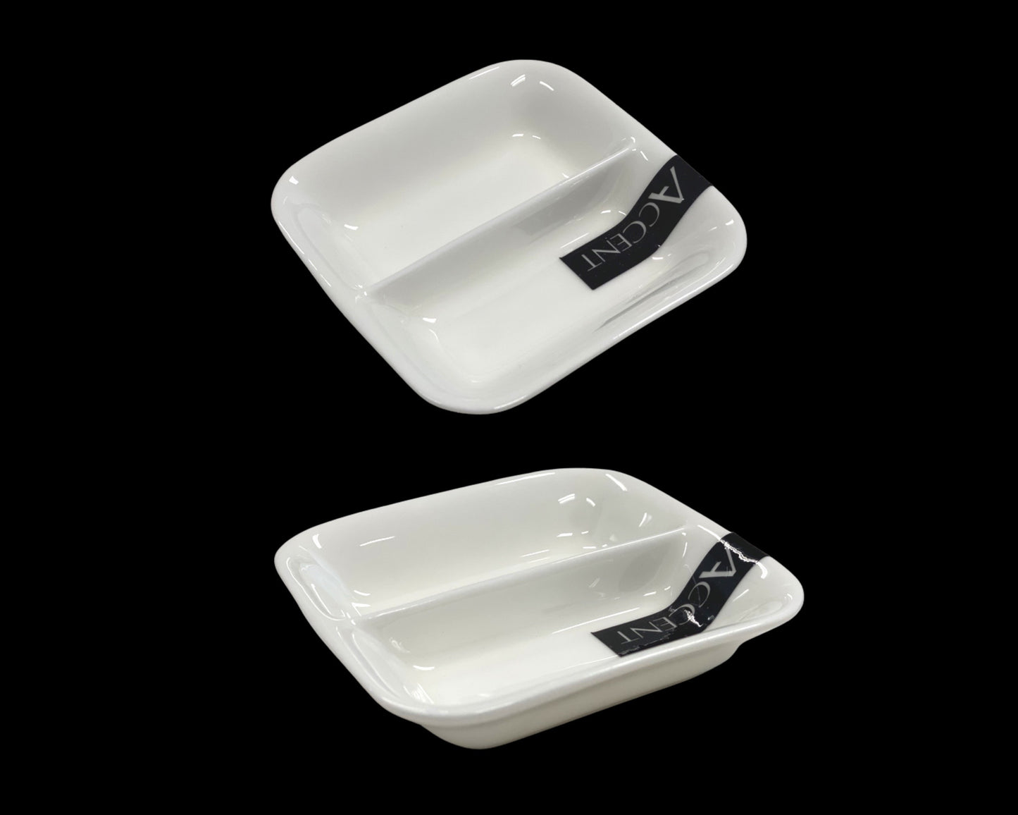 bulk 24 Bone China 2 Section Sauce Spice Dish 9cm