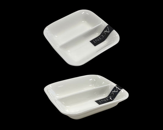 bulk 24 Bone China 2 Section Sauce Spice Dish 9cm