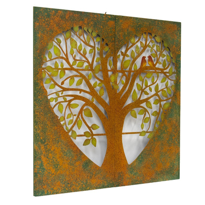 Laser cut Heart 2 Piece Tree of Life Wall Art 94x90cm - Image 3