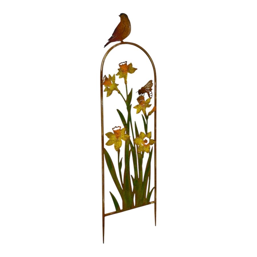 Arched Garden Stake w Yellow Flowers 91cm - Image 2