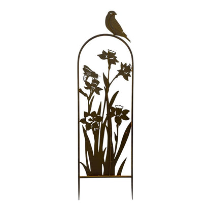 Arched Garden Stake w Yellow Flowers 91cm - Image 3