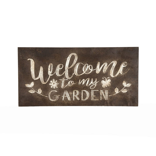 Welcome to My Garden Rust Wall Sign 61cm