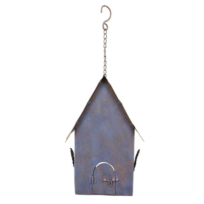 Rusty Hanging Blue Birdhouse 20x50cm - Image 4