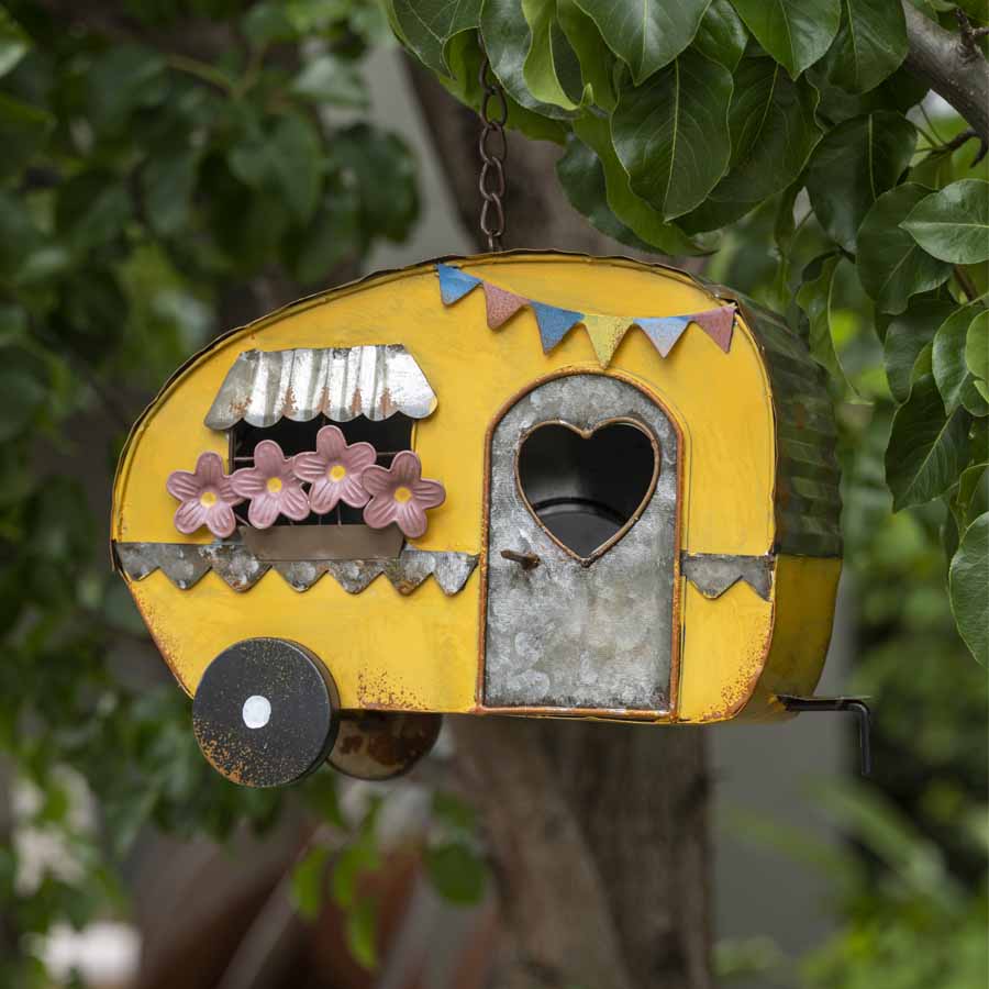 Colourful Caravan Hanging Birdhouse 30cm - Image 5