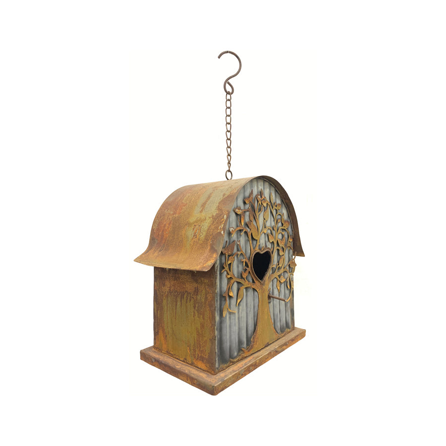 Galv & Rust Hanging Tree Birdhouse 42cm - Image 3