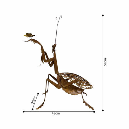 Lucky Praying Mantis W Butterfly Garden Ornament 50x58cm - Image 3