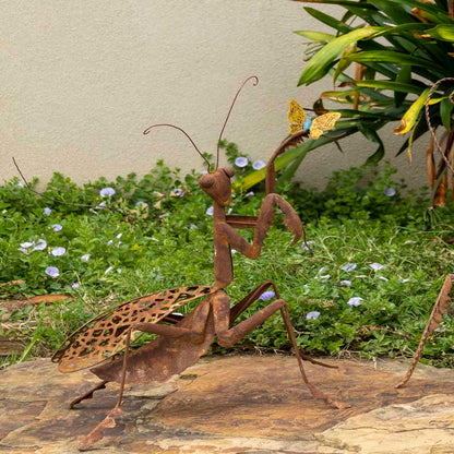 Lucky Praying Mantis W Butterfly Garden Ornament 50x58cm - Image 4