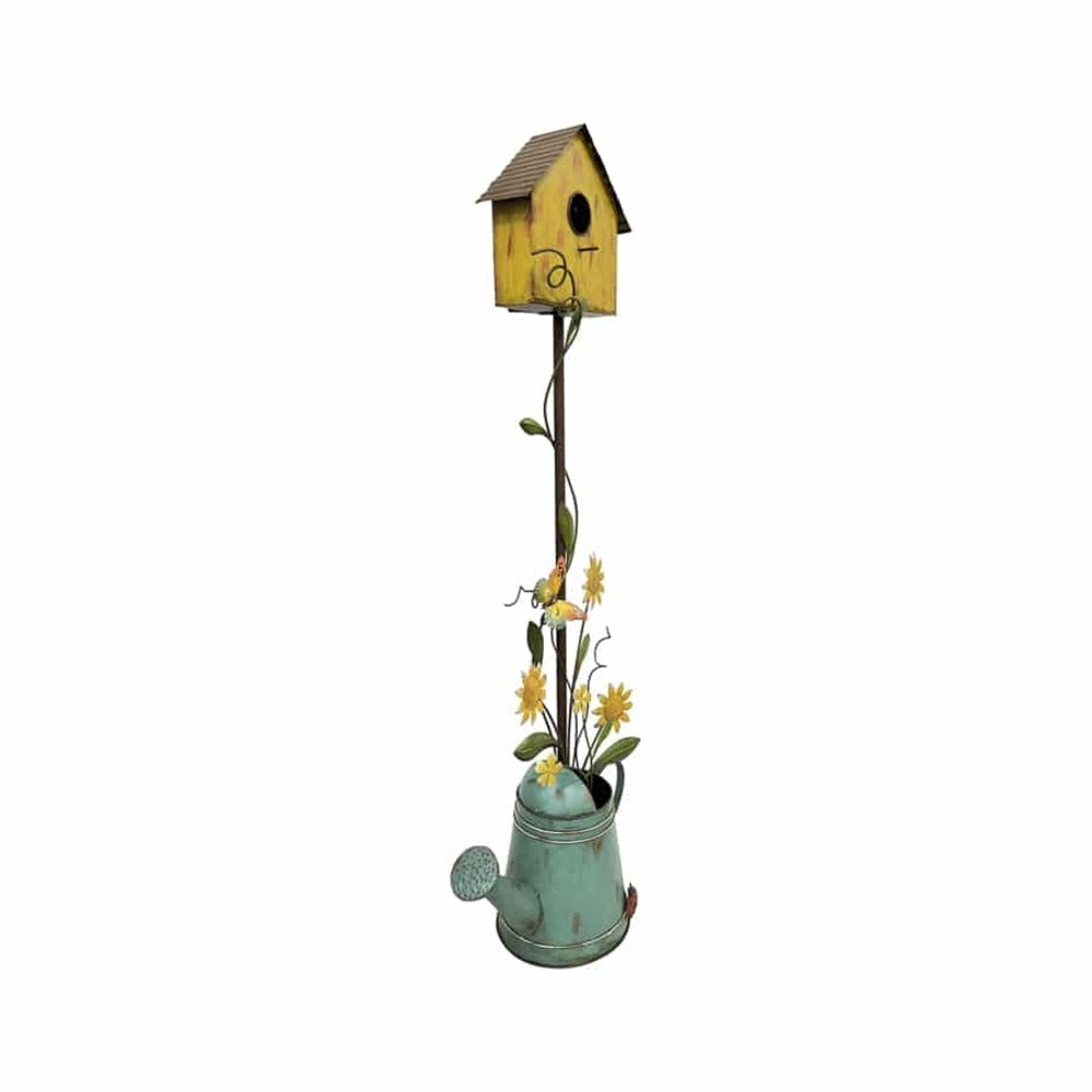 Garden Birdhouse in Watering Can 125cm - Image 4