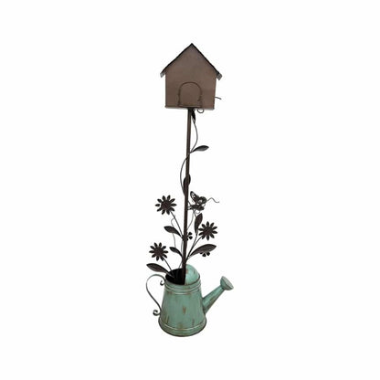 Garden Birdhouse in Watering Can 125cm - Image 2