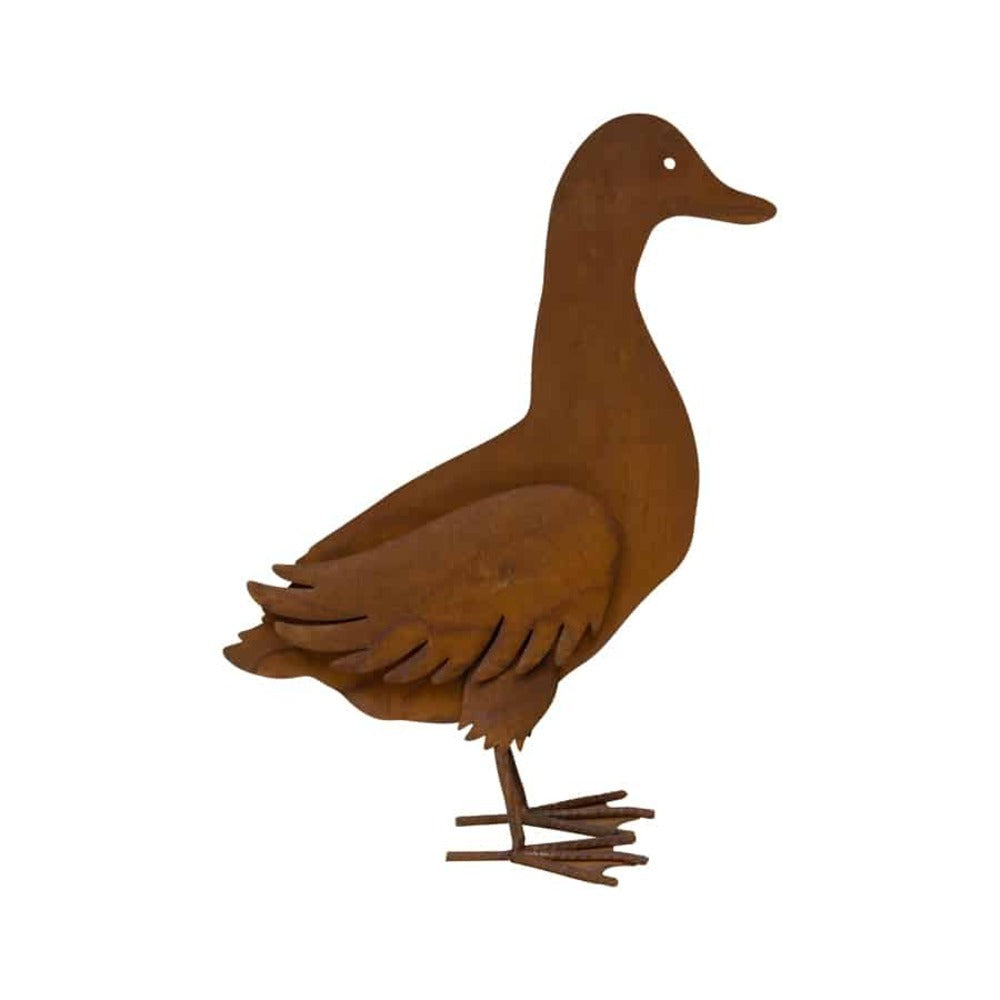 Rust Metal Duck Garden Statue 40cm - Image 2