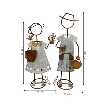 Set 2 Farm Kids - Girl W Pot Planter Assorted 30x80cm - Image 4