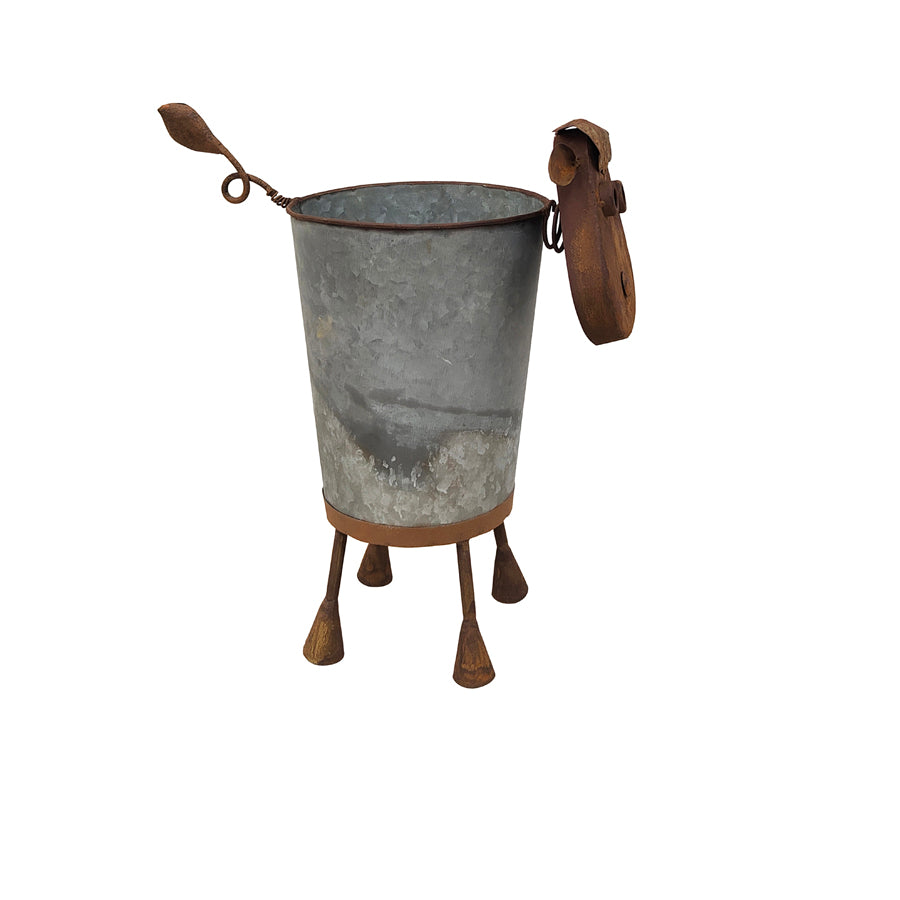 Rusty Sheep Planter W Galv Pot 31x34cm - Image 2