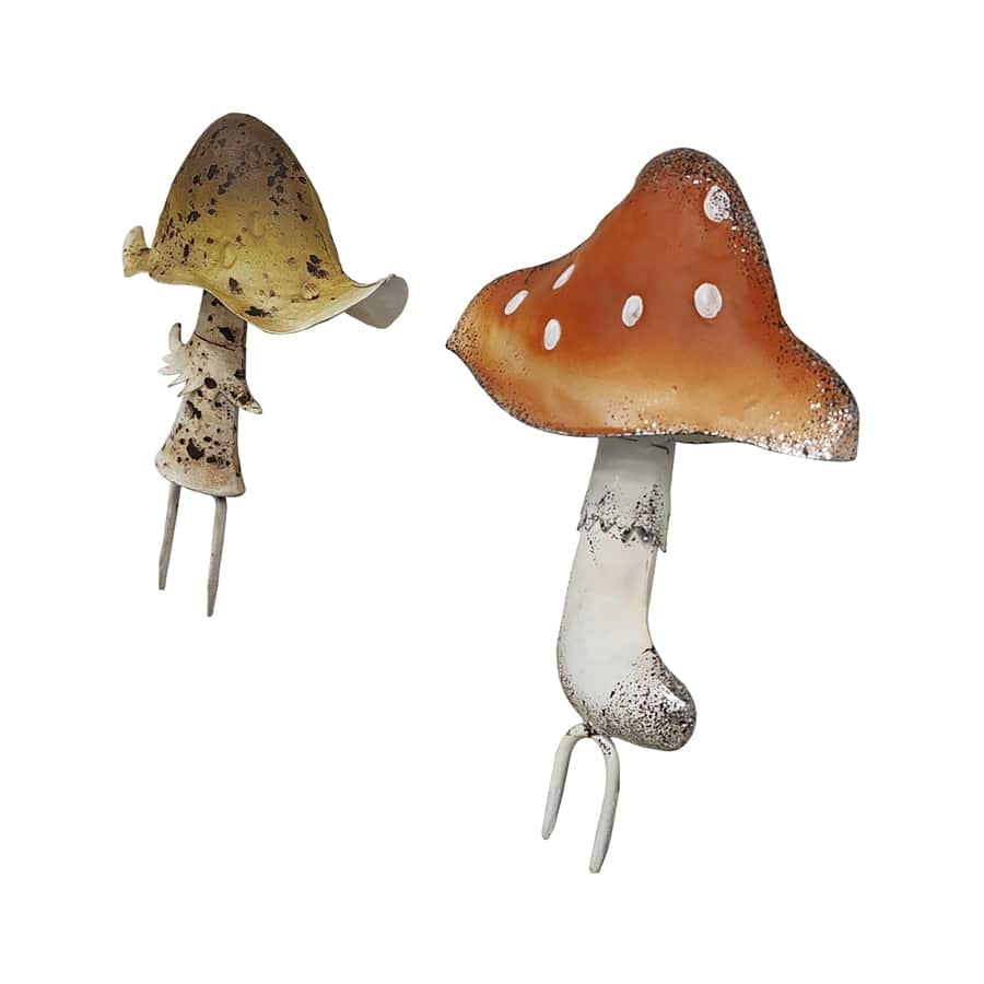 Set 2 Assorted Mushroom Garden Stake 120cm - Image 3