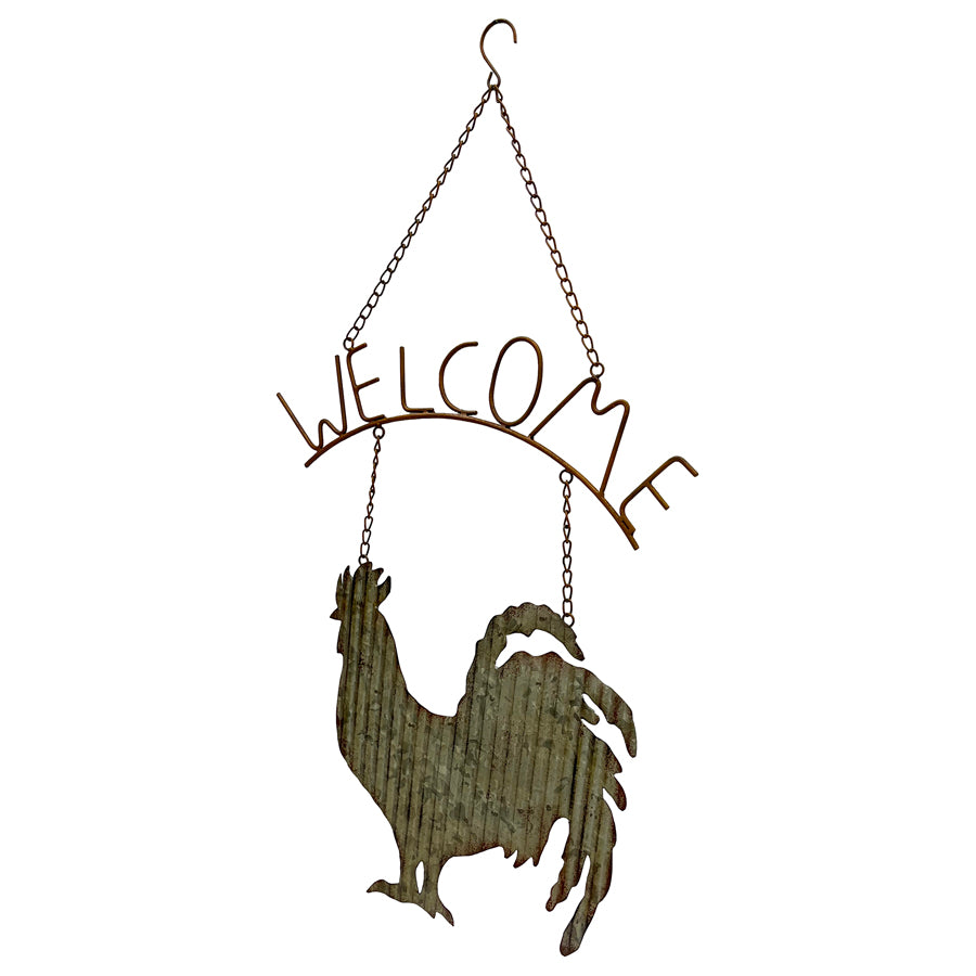 Laser cut Corrugated Rooster Welcome Sign 45x79cm - Image 3