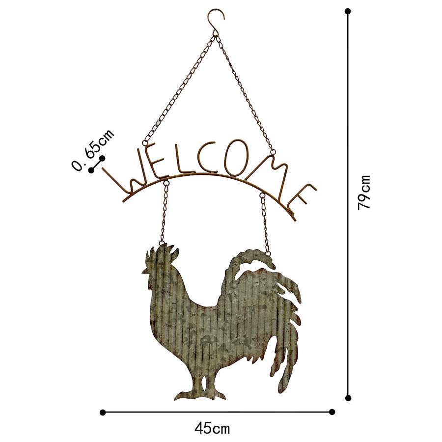 Laser cut Corrugated Rooster Welcome Sign 45x79cm - Image 4