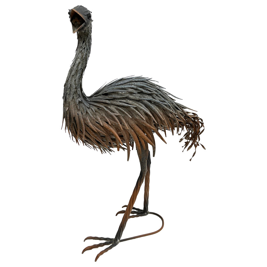 Rust Grey Emu w Open Beak Statue 50x73cm - Image 2