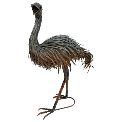 Rust Grey Emu w Open Beak Statue 50x73cm - Image 2