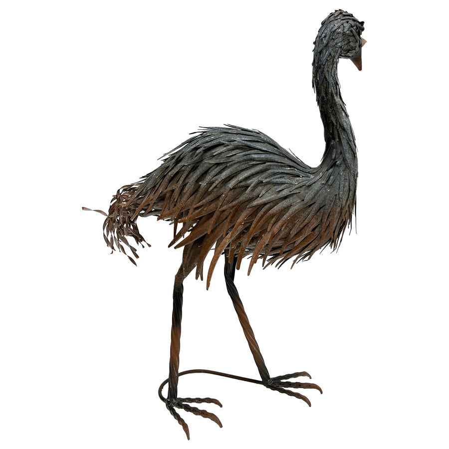 Rust Grey Emu w Open Beak Statue 50x73cm - Image 3