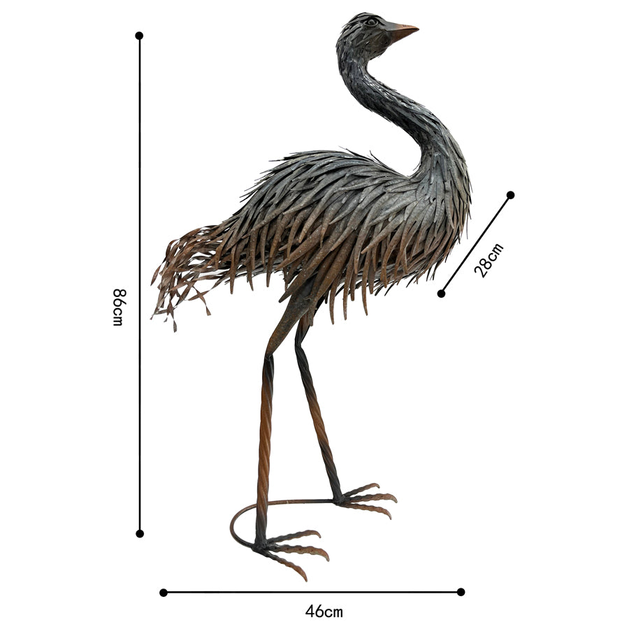 Rust Grey Emu Statue 46x86cm - Image 4