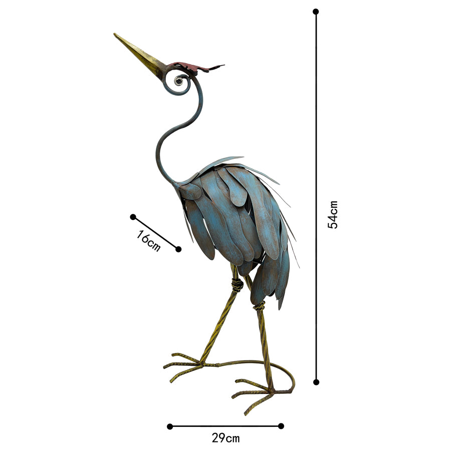 Crane Statue Looking Up 29x54cm - Image 4
