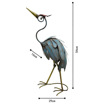 Crane Statue Looking Up 29x54cm - Image 4