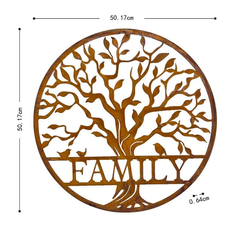 Laser Cut Round Family Tree Of Life Wall Art 50x50cm - Image 4