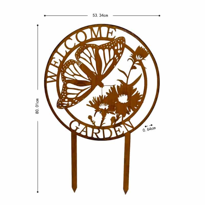 Laser Cut Butterfly Graden Stake 53x53-80cm - Image 3