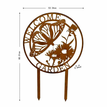 Laser Cut Butterfly Graden Stake 53x53-80cm - Image 3