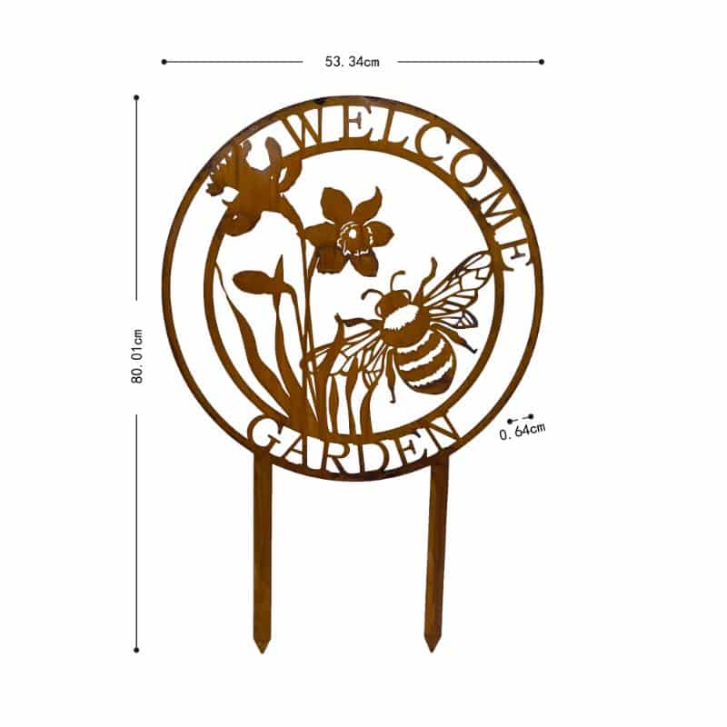 Laser Cut Dragonfly Garden Stake 53x53-80cm - Image 3