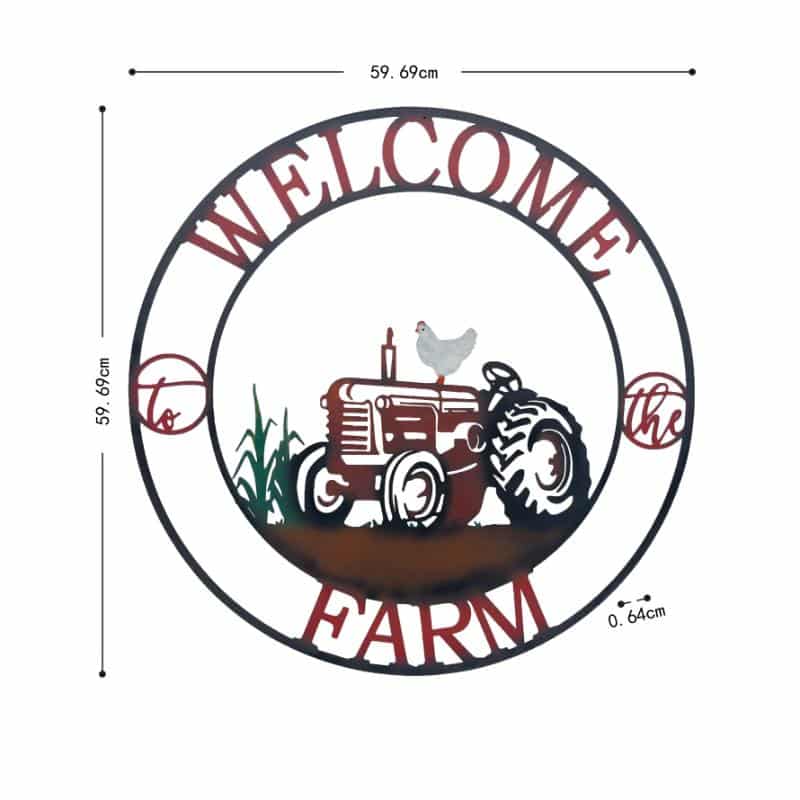 Laser Cut Tractor Welcome Wall Art 60cm - Image 4