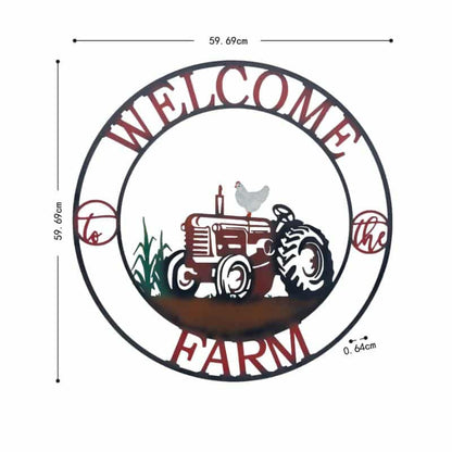 Laser Cut Tractor Welcome Wall Art 60cm - Image 4