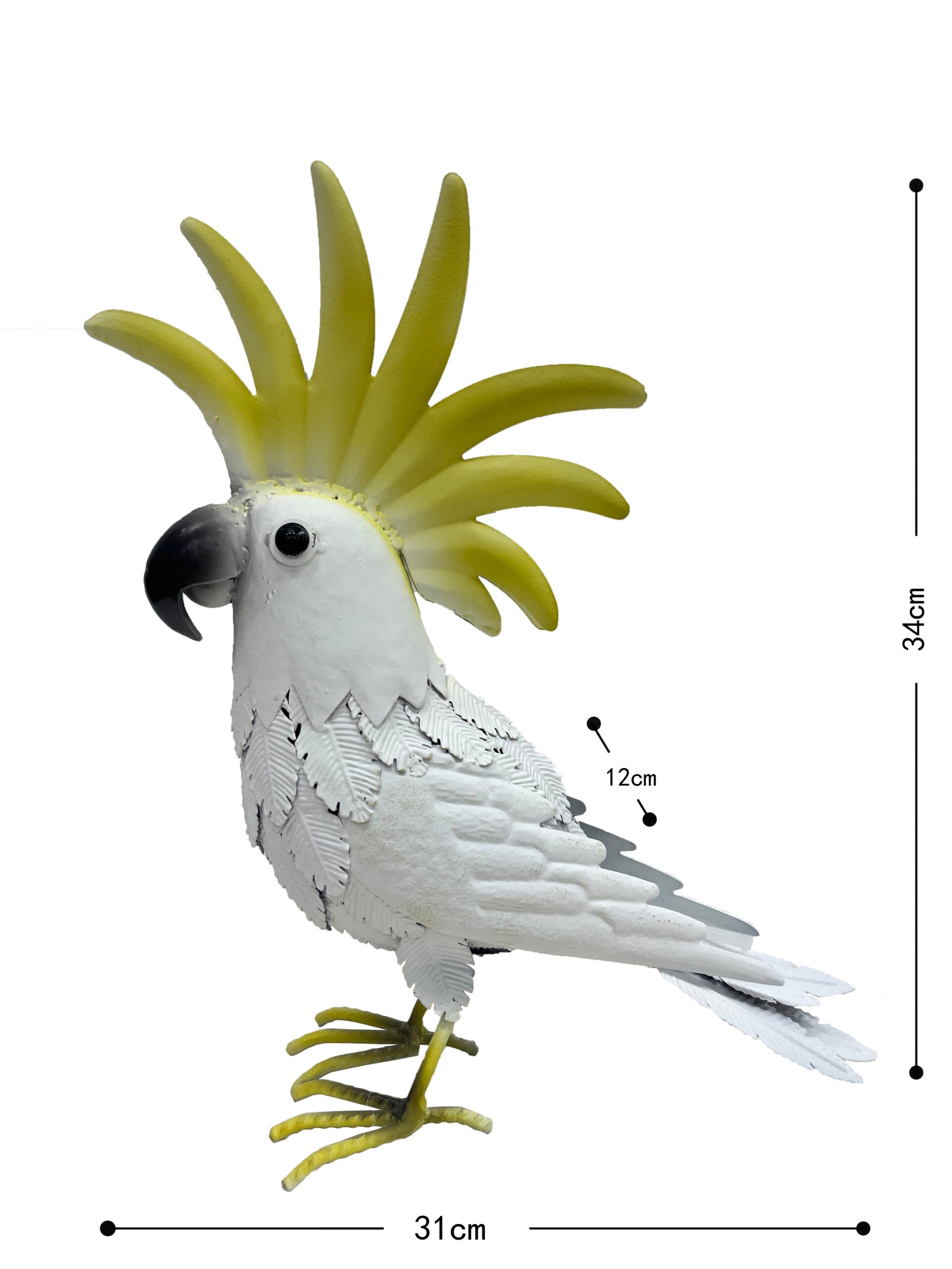 Metal Cockatoo Ornament 34cm - Image 3