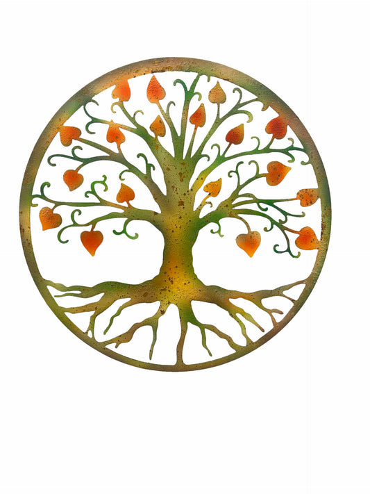Laser Cut Round Tree Of Life w Roots Wall Art 60cm
